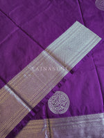 Load image into Gallery viewer, Semi Soft Silk Silver Zari Saree - Purple
