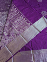Load image into Gallery viewer, Semi Soft Silk Silver Zari Saree - Purple
