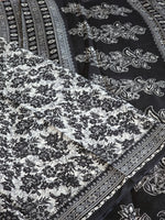 Load image into Gallery viewer, Cotton Saree x Printed Design : Black x White
