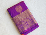 Load image into Gallery viewer, Monochrome Series : Semi Kanchi Silk Saree - Purple Garnet
