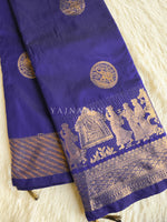 Load image into Gallery viewer, Pallakku Series : Semi Kanchi Silk Saree - Royal Blue

