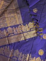Load image into Gallery viewer, Pallakku Series : Semi Kanchi Silk Saree - Royal Blue
