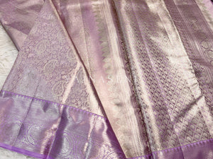 DUSKY ORCHID - Pure Kanjivaram Silk Saree with Light Gold Zari
