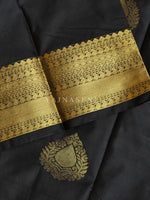 Load image into Gallery viewer, Soft Silk x Gold Zari Saree - Black
