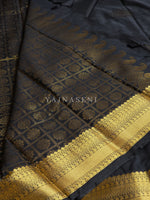 Load image into Gallery viewer, Soft Silk x Gold Zari Saree - Black
