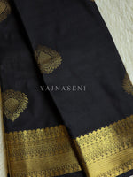 Load image into Gallery viewer, Soft Silk x Gold Zari Saree - Black
