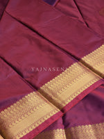 Load image into Gallery viewer, Soft Silk x Gold Zari Saree - Mulberry
