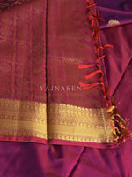 Load image into Gallery viewer, Soft Silk x Gold Zari Saree - Mulberry
