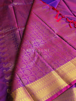 Load image into Gallery viewer, Soft Silk x Gold Zari Saree - Purple Garnet
