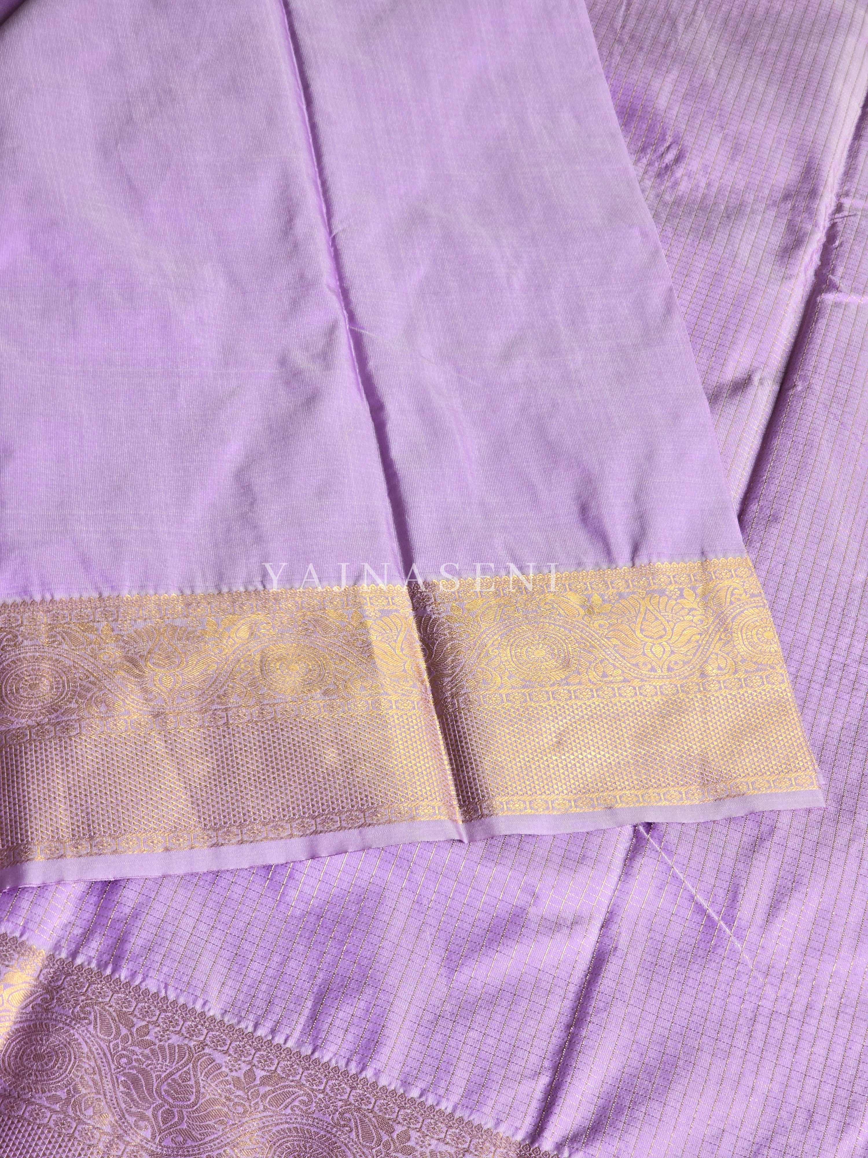 Vaira oosi x Checkered Saree - Lavender