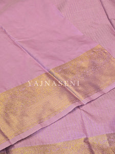 Vaira oosi x Checkered Saree - Lilac