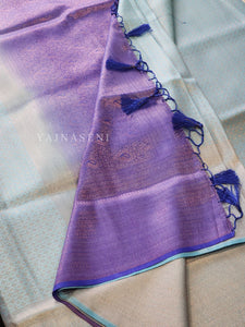 Kubera Pattu Saree - Sky Blue x Royal Blue