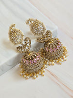 Load image into Gallery viewer, TARINI Jhumkas : Rose Quartz

