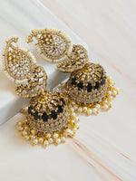 Load image into Gallery viewer, TARINI Jhumkas : Black
