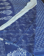 Load image into Gallery viewer, Mulmul Cotton Handblock Printed Saree : Persian Blue
