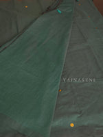Load image into Gallery viewer, Soft Cotton x Sequins Saree : Dark Teal Green
