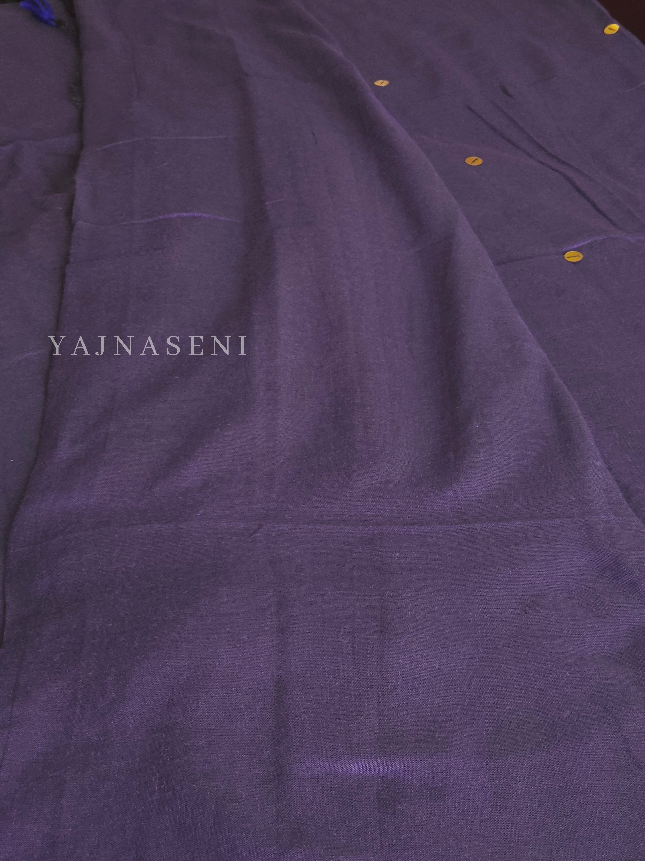 Soft Cotton x Sequins Saree : Indigo