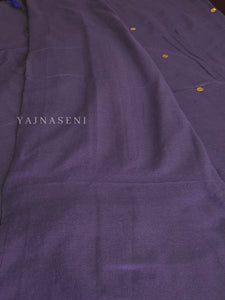 Soft Cotton x Sequins Saree : Indigo