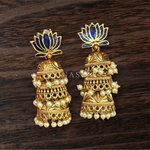 Load image into Gallery viewer, KUMUDINI : 3 layer Jimikkis (Blue)
