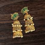 Load image into Gallery viewer, KUMUDINI : 3 layer Jimikkis (Green)
