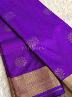Load image into Gallery viewer, Kolam Motifs x Semi Soft Silk Saree - Violet Blue
