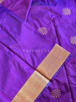 Load image into Gallery viewer, Kolam Motifs x Semi Soft Silk Saree - Violet Blue
