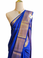 Load image into Gallery viewer, Kolam Motifs x Semi Soft Silk Saree - Royal Blue
