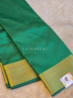 Load image into Gallery viewer, Minimalist Semi Silk Saree x Gold Zari - Emerald
