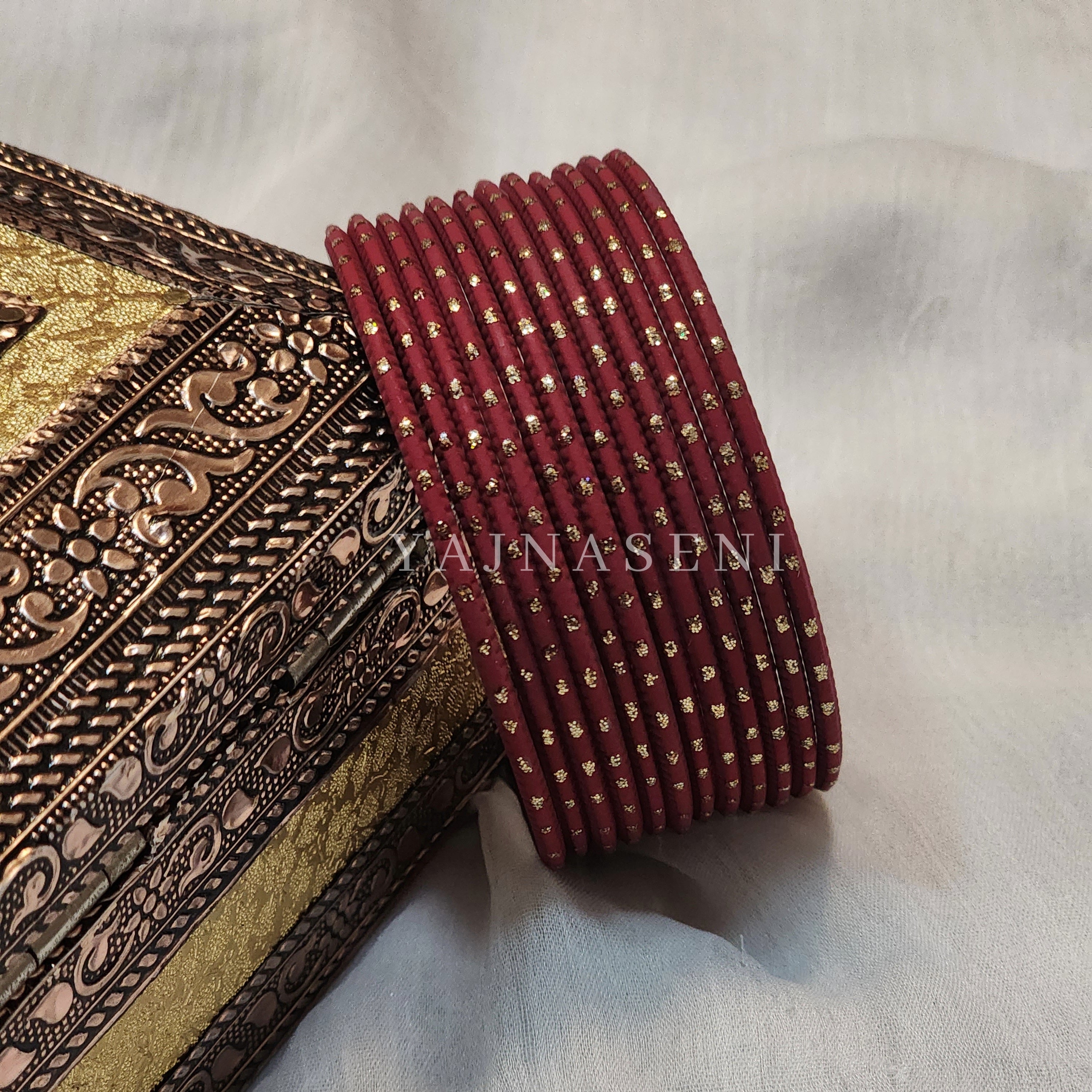Matte dot Bangles - Maroon