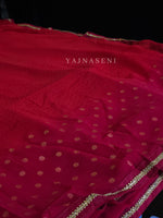 Load image into Gallery viewer, Georgette saree x Glitter prints - Red Ombre
