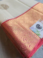 Load image into Gallery viewer, French Rose - Pure Kanjivaram Silk Saree with Gold Zari
