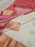 Load image into Gallery viewer, French Rose - Pure Kanjivaram Silk Saree with Gold Zari
