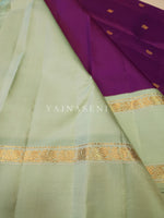 Load image into Gallery viewer, Amaranth x Mint - Pure Kanjivaram Silk Saree with Gold Zari
