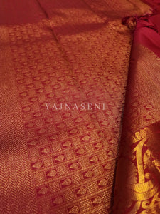 Imperial - Pure Kanjivaram Silk Saree with Copper Zari