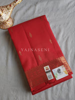 Load image into Gallery viewer, Vermillion - Pure Kanjivaram Silk Saree with Copper Zari
