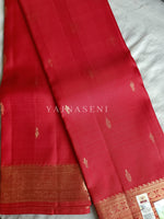 Load image into Gallery viewer, Vermillion - Pure Kanjivaram Silk Saree with Copper Zari

