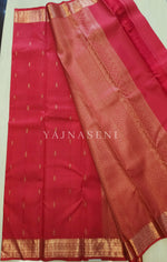 Load image into Gallery viewer, Vermillion - Pure Kanjivaram Silk Saree with Copper Zari
