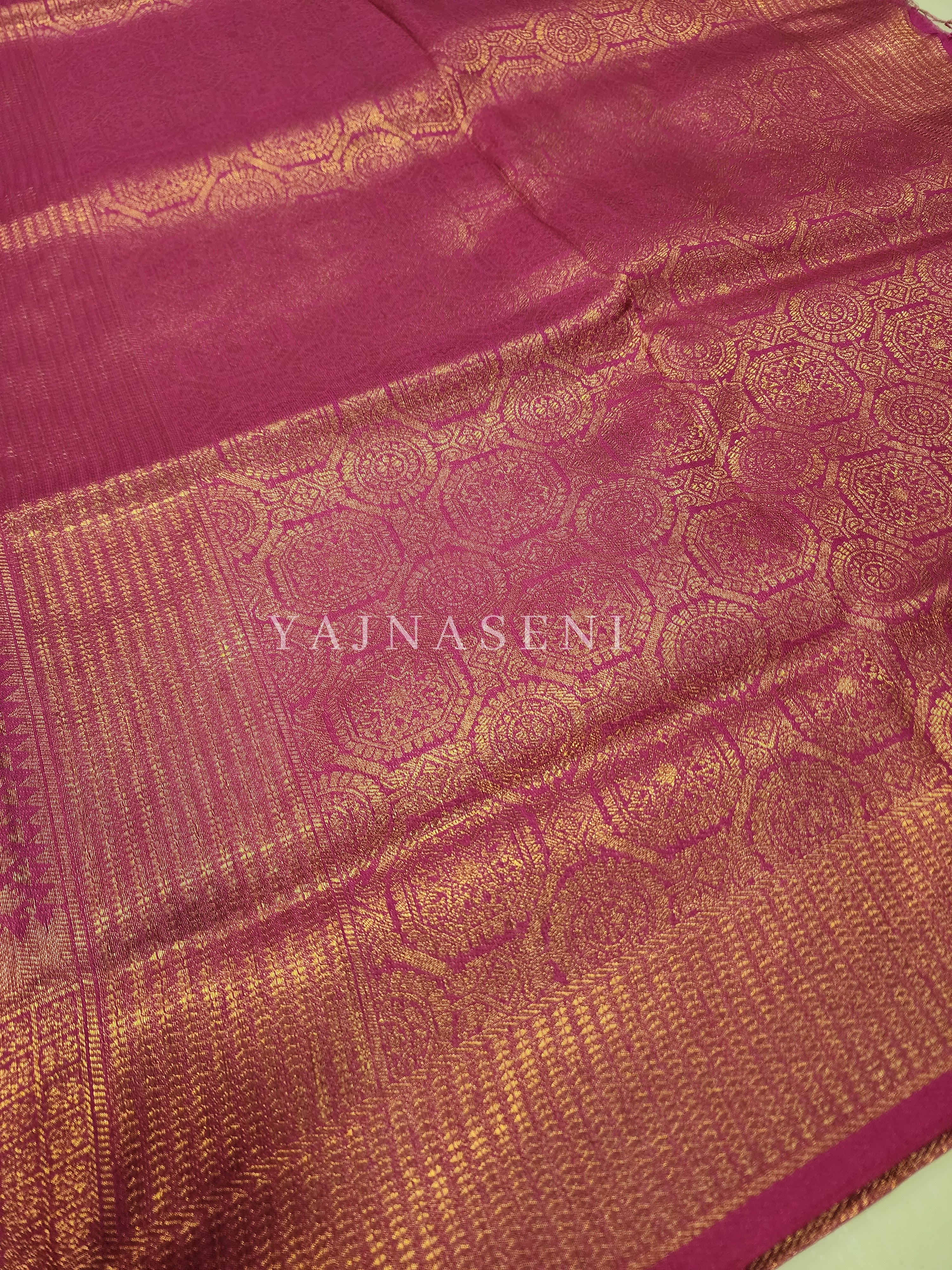 Banarasi Brocade Soft Silk Saree - Pink x Dark Blue