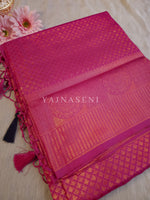 Load image into Gallery viewer, Banarasi Brocade Soft Silk Saree - Pink x Dark Blue
