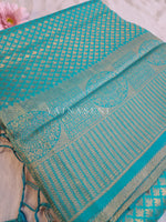 Load image into Gallery viewer, Banarasi Brocade Soft Silk Saree - Turquoise x Maroon
