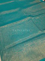 Load image into Gallery viewer, Banarasi Brocade Soft Silk Saree - Turquoise x Maroon
