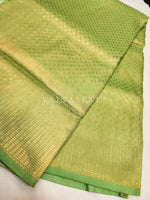 Load image into Gallery viewer, Banarasi Brocade Soft Silk Saree - Lime x Maroon
