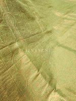 Load image into Gallery viewer, Banarasi Brocade Soft Silk Saree - Lime x Maroon
