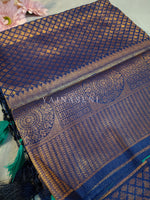 Load image into Gallery viewer, Banarasi Brocade Soft Silk Saree - Blue x Pine
