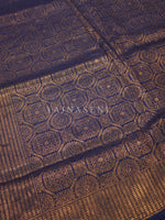 Load image into Gallery viewer, Banarasi Brocade Soft Silk Saree - Blue x Pine
