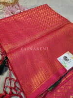 Load image into Gallery viewer, Banarasi Brocade Soft Silk Saree - Coral x Green
