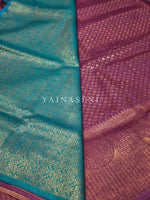 Load image into Gallery viewer, Banarasi Brocade Soft Silk Saree - Purple x Turquoise

