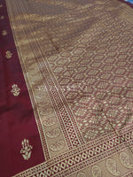 Load image into Gallery viewer, Litchi silk saree - Maroon
