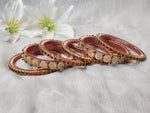 Load image into Gallery viewer, Bangle stack - Silk Thread , Kundan &amp; Lakshmi : Copper x Red
