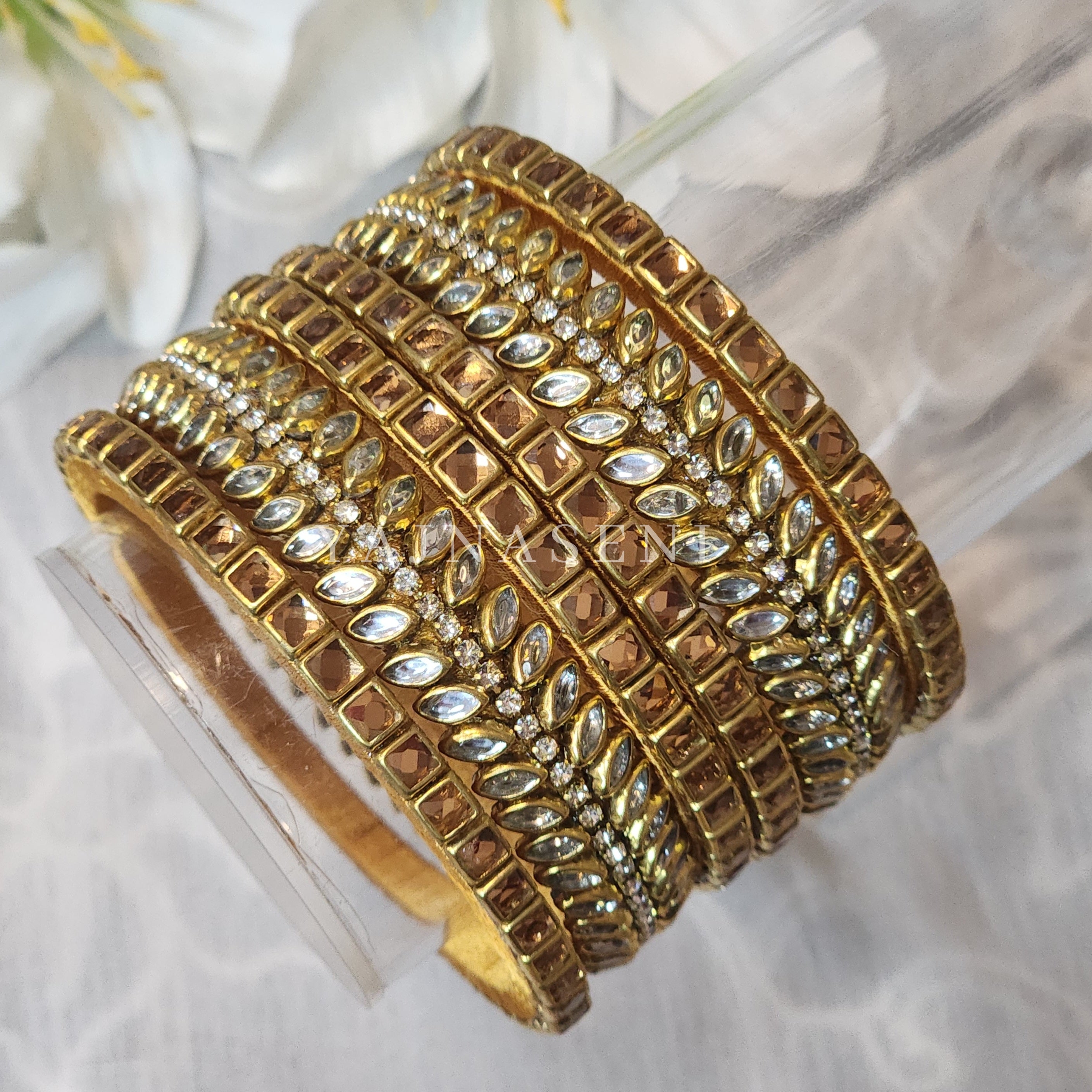 Bangle stack - Silk Thread x Kundan  : ILLAKIYA